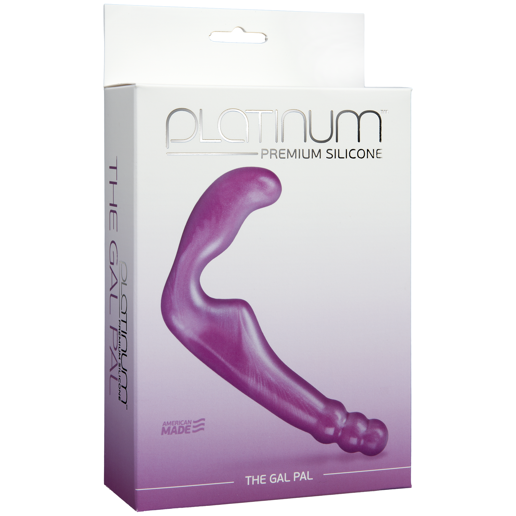 Безремінний страпон Doc Johnson The Gal Pal Purple, платинум силікон, діаметр 3 см