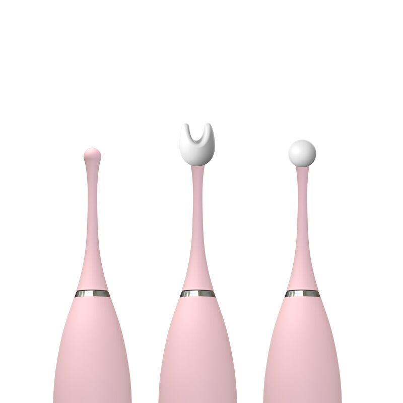 Кліторальний вібратор KISTOY C-King Pink, з двома дод. насадками, потужна прицільна стимуляція