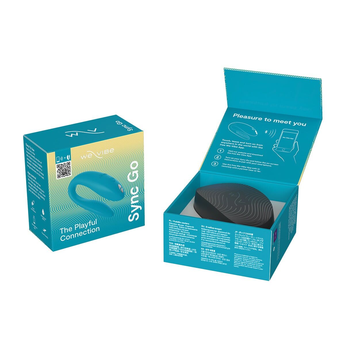 Смарт-вібратор для пар We-Vibe Sync GO Turquoise, тревел-кейс