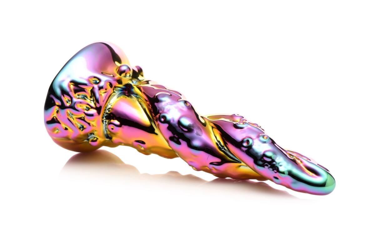 Фентезійний скляний фалоімітатор Creature Cocks Enchanting Rainbow Glass Dildo, 16 см