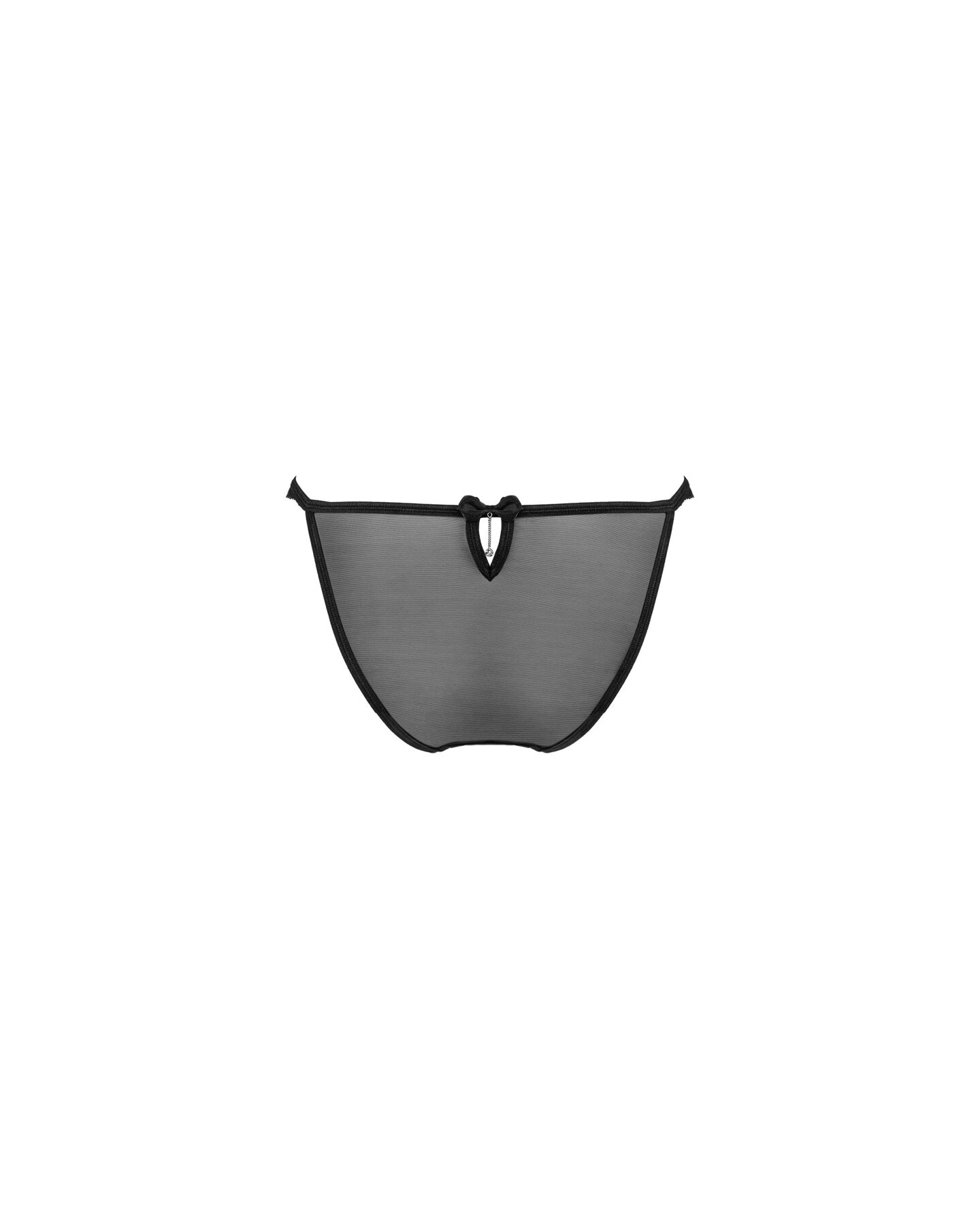 Напівпрозорі трусики з підвіскою Obsessive Ivannes panties black 2XL/3XL, чорні