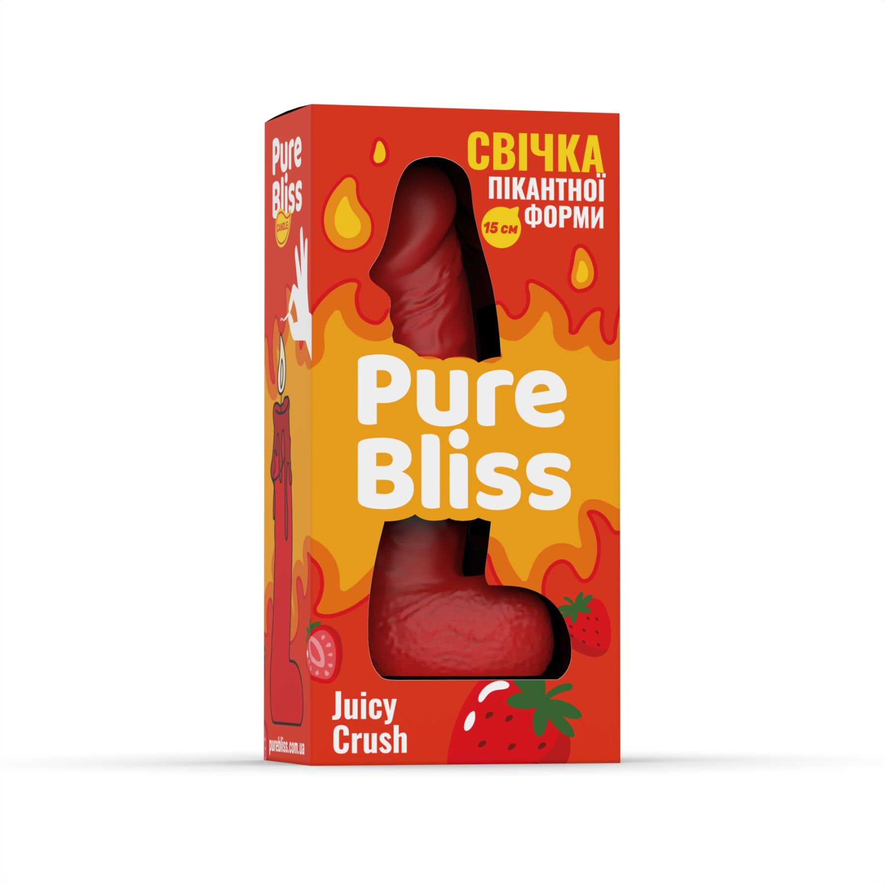 Ароматна свічка пікантної форми Pure Bliss Red Juicy Crush (Ягідний вибух) 15 см