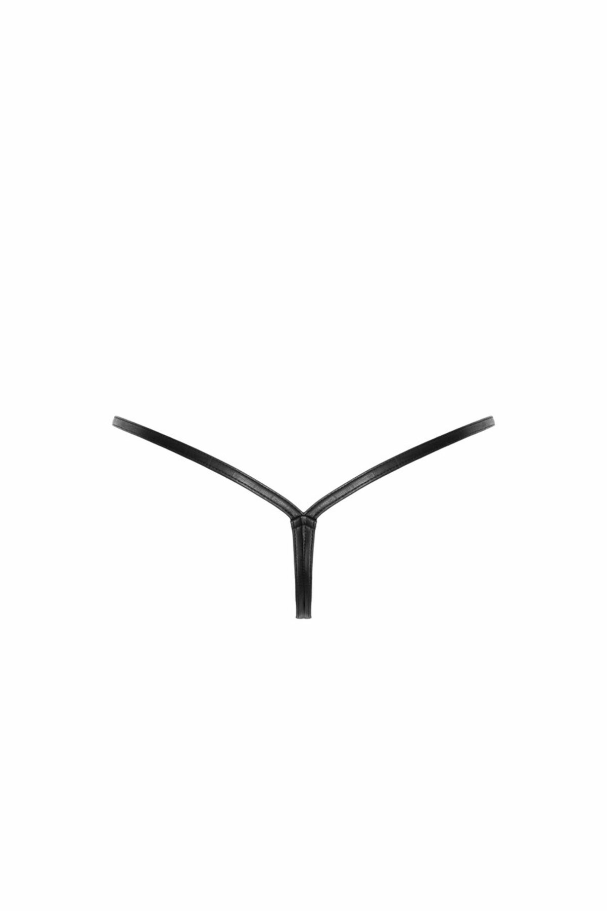 Трусики-стрінги Noir Handmade P012 Wild, 3XL, під латекс, крокодиловий принт, застібки з боків