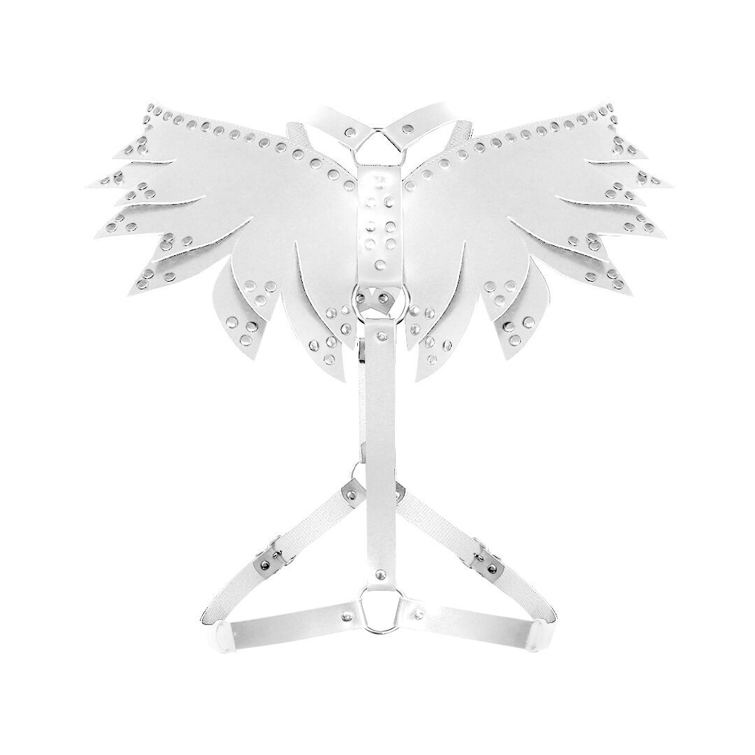 Жіноча портупея Art of Sex - Wings біла L-2XL, екошкіра