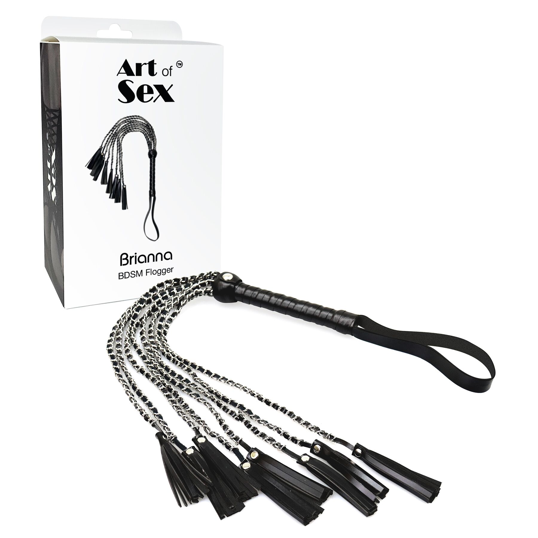 Ажурний батіг з екошкіри Art of Sex - Brianna, колір чорний