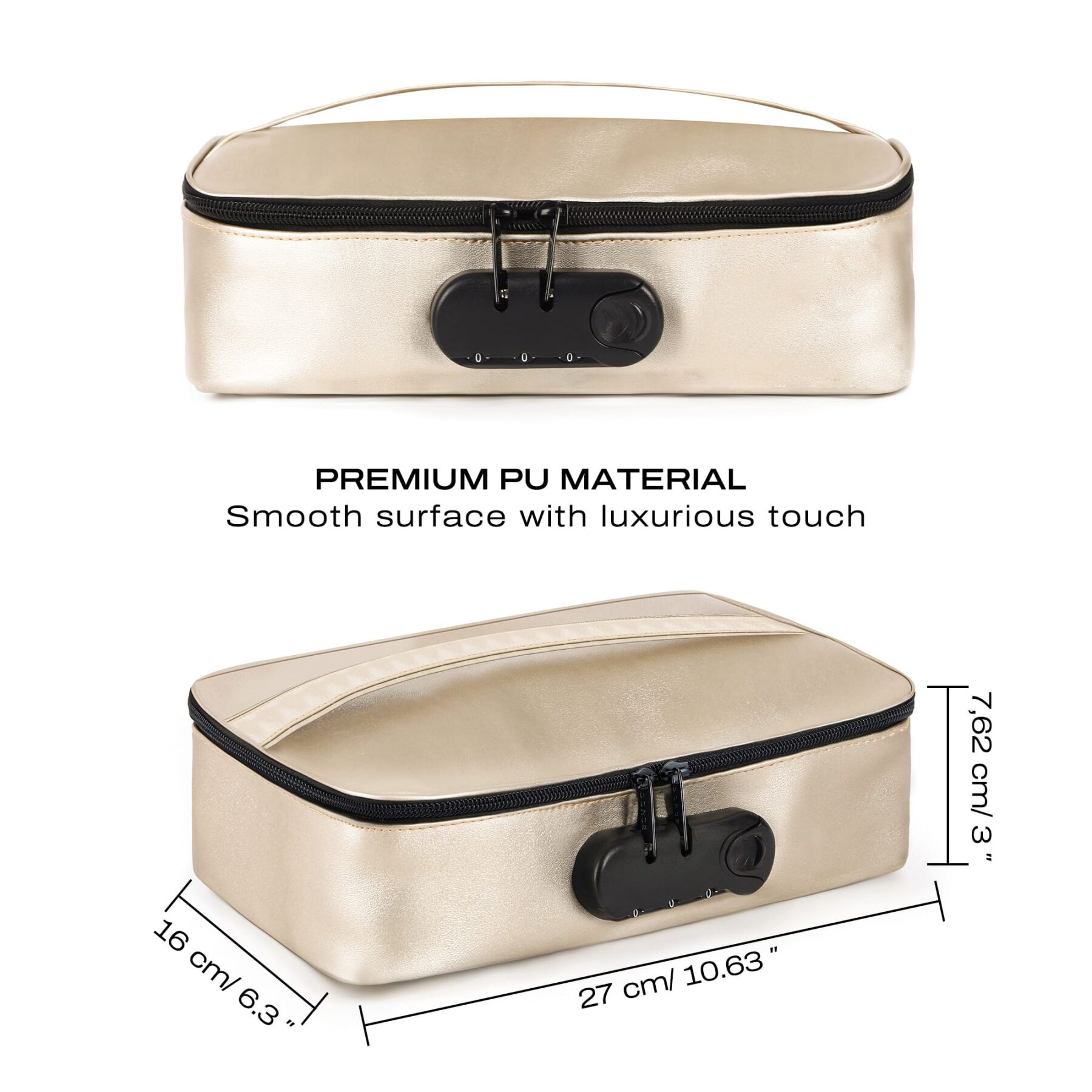 Кейс для іграшок Dorcel DISCREET BOX LUXURY GOLD, кодовий замок, 27×16×7,62 см