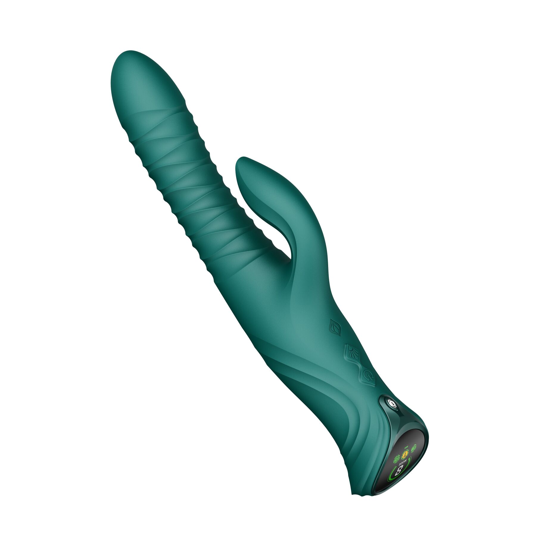 Смарт пульсатор-кролик з вібрацією Zalo Mose 2 Turquoise Green, підігрів до 42 °C, кристал Swarovski