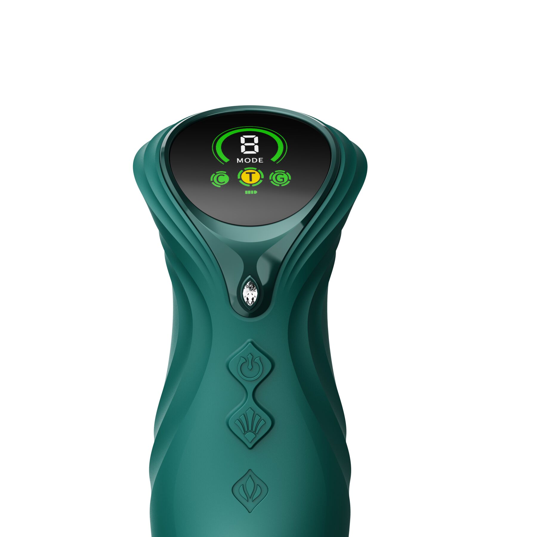 Смарт пульсатор-кролик з вібрацією Zalo Mose 2 Turquoise Green, підігрів до 42 °C, кристал Swarovski