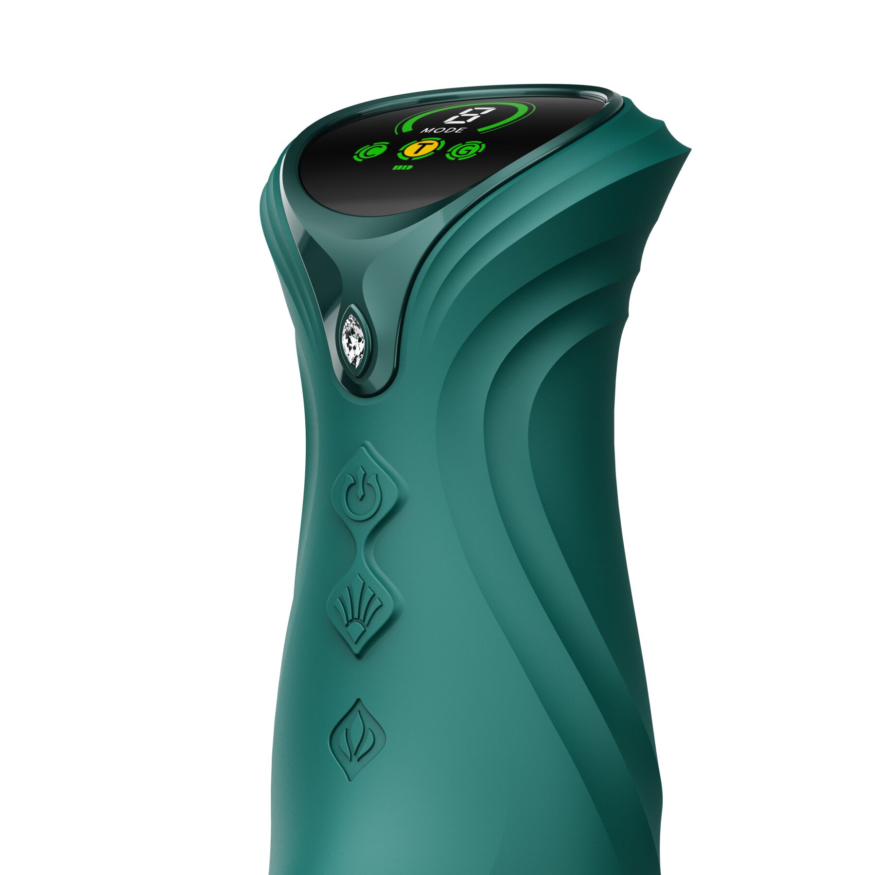 Смарт пульсатор-кролик з вібрацією Zalo Mose 2 Turquoise Green, підігрів до 42 °C, кристал Swarovski