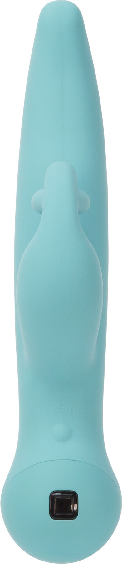 Вібратор-кролик Touch by SWAN - Trio Teal, сенсорне керування, ротація, діаметр 3,8 см