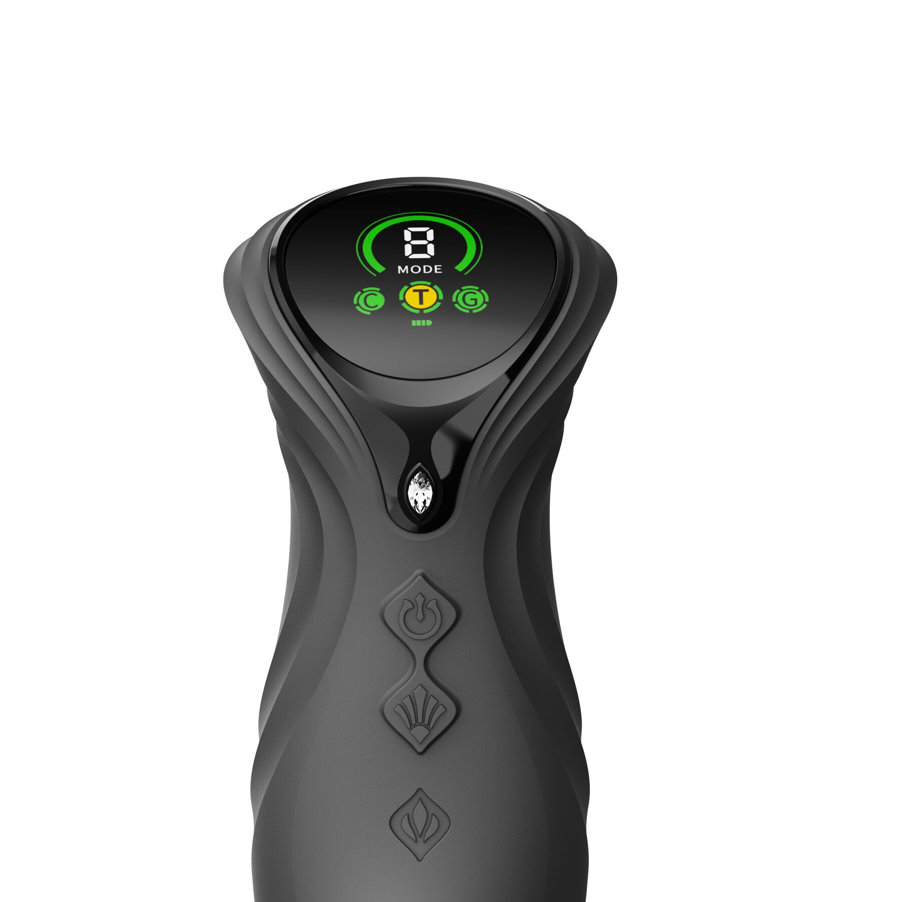 Смарт пульсатор-кролик з вібрацією Zalo Mose 2 Obsidian Black, підігрів до 42 °C, кристал Swarovski