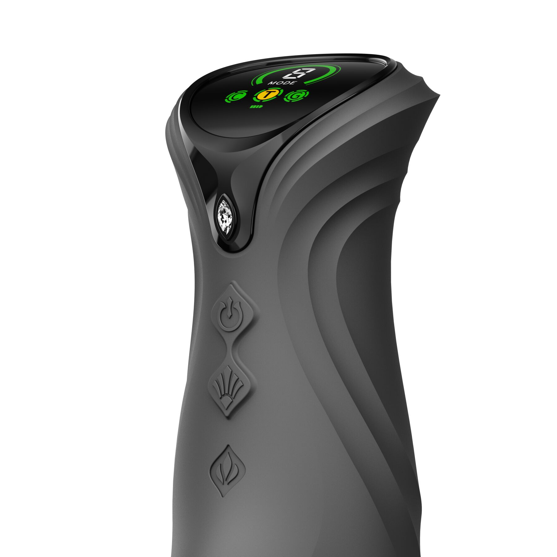 Смарт пульсатор-кролик з вібрацією Zalo Mose 2 Obsidian Black, підігрів до 42 °C, кристал Swarovski