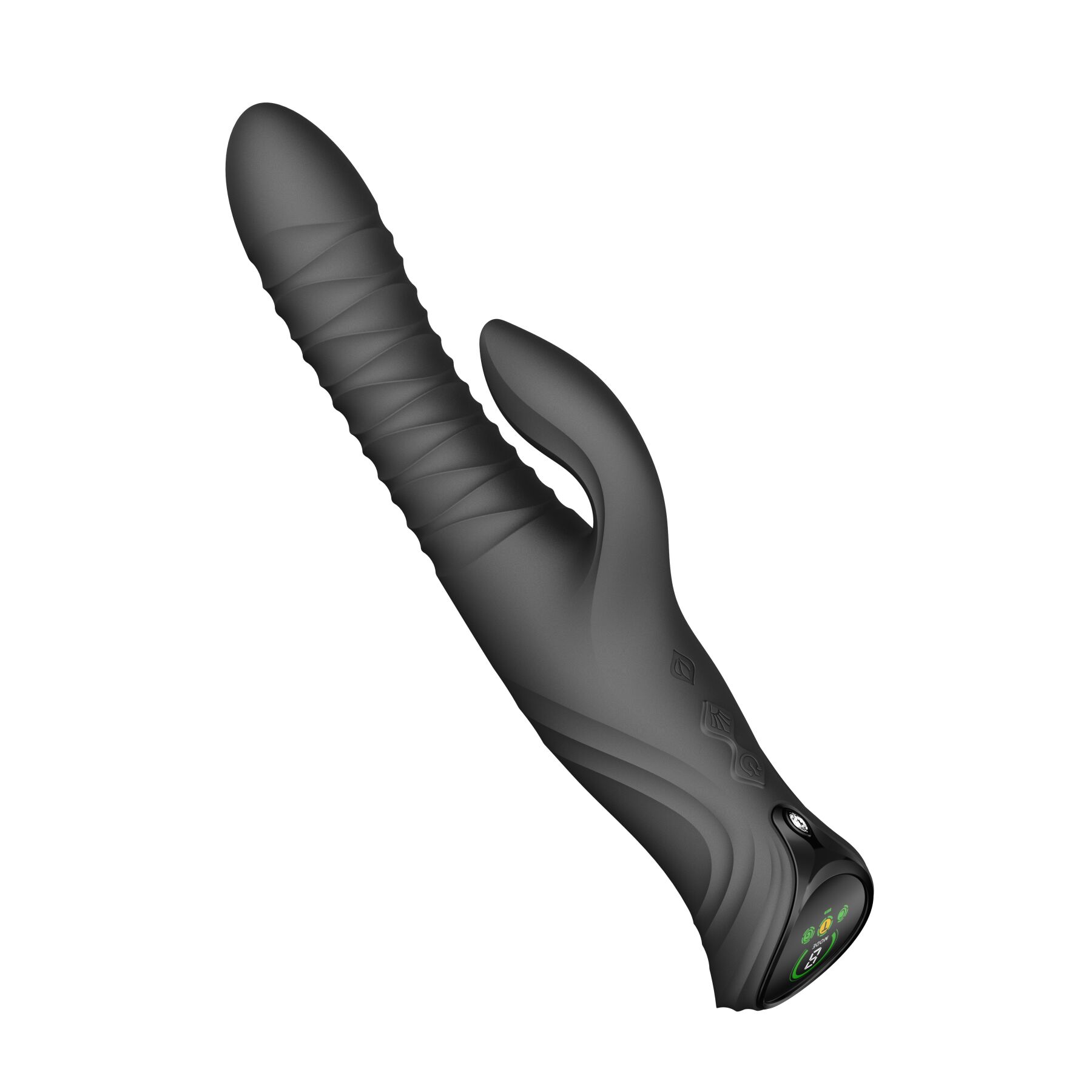 Смарт пульсатор-кролик з вібрацією Zalo Mose 2 Obsidian Black, підігрів до 42 °C, кристал Swarovski