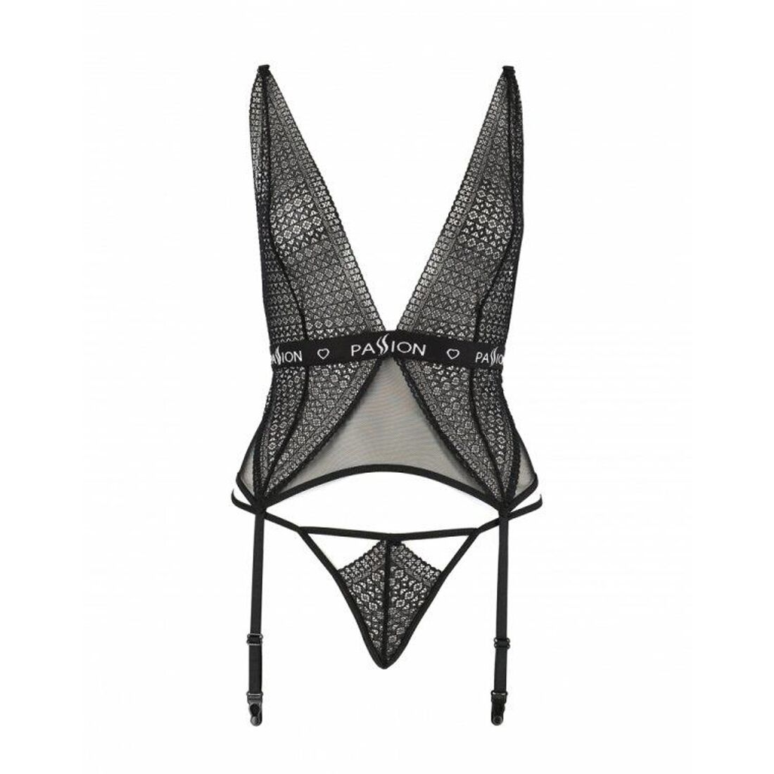Напівпрозорий корсет Passion Exclusive MIRAJANE CORSET S/M, black