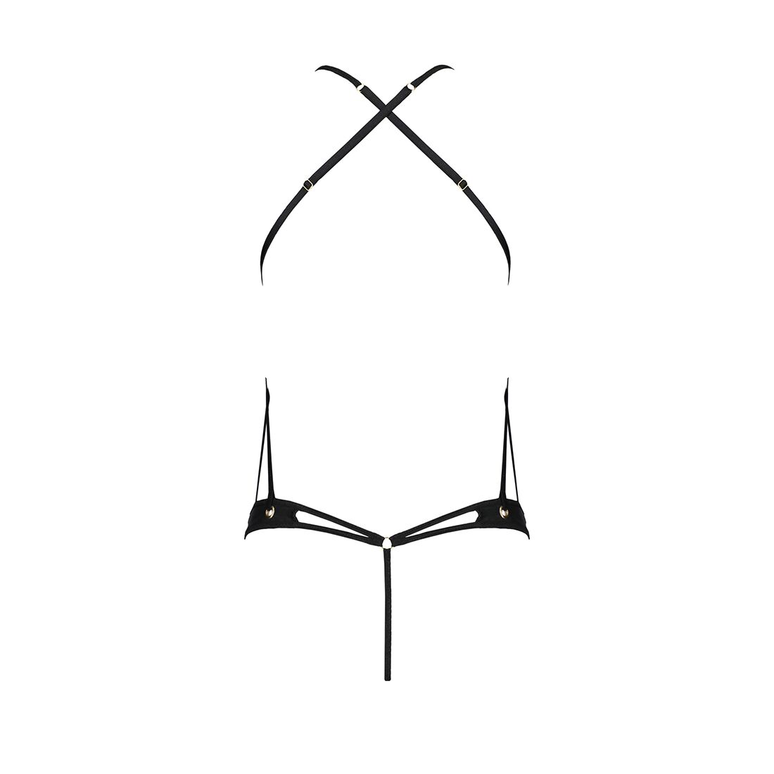 Боді з відкритим доступом Passion TASMINA BODY S/M, black, екошкіра, шнурівки, ажурні мережива