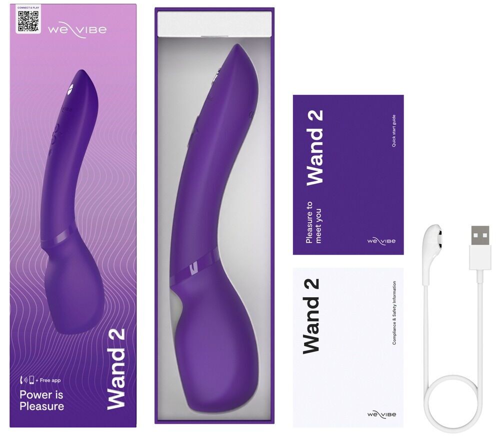 Смарт-вібромасажер We-Vibe Wand 2 Purple, дуже потужний, функція Smart Silence