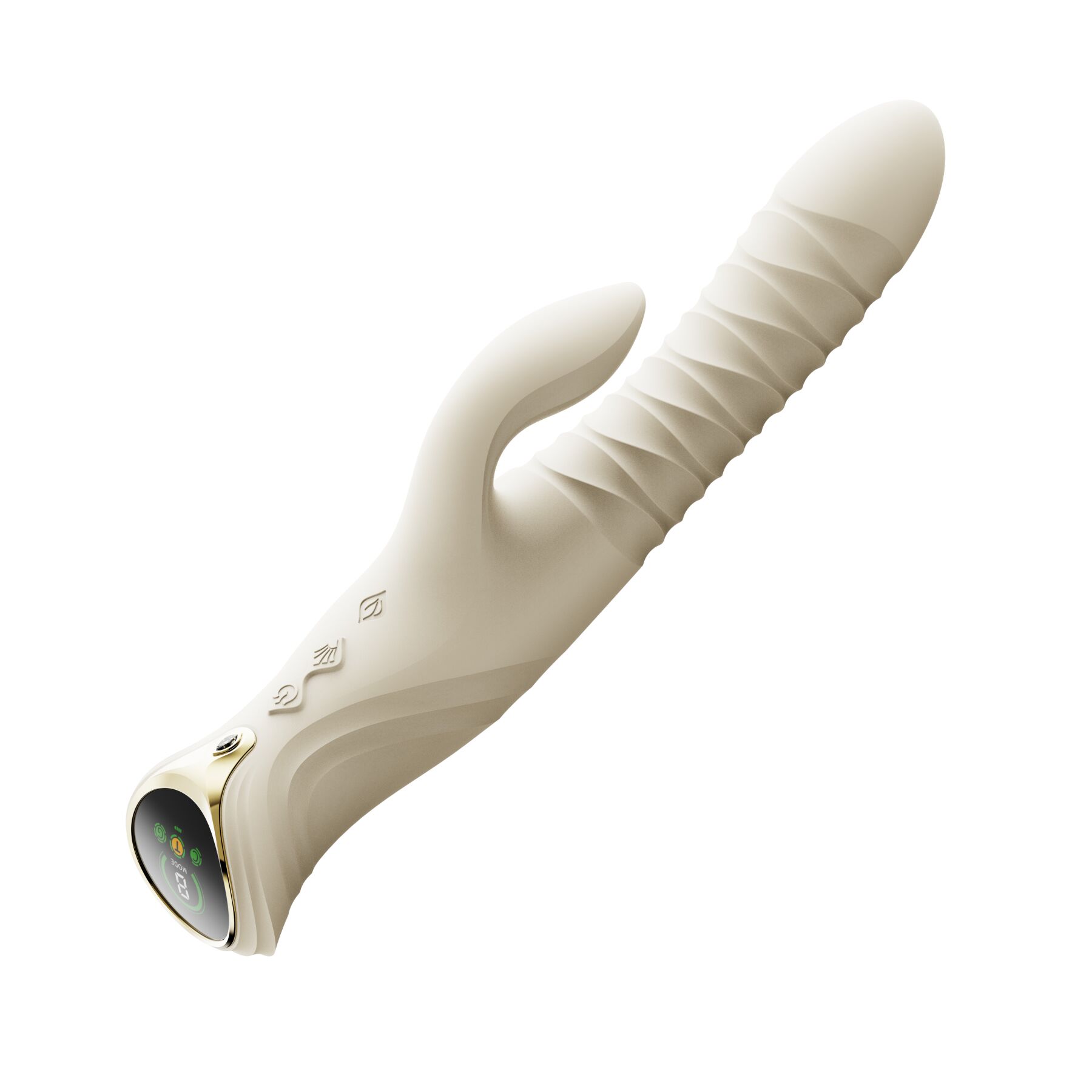 Смарт пульсатор-кролик з вібрацією Zalo Mose 2 Ivory White, підігрів до 42 °C, кристал Swarovski