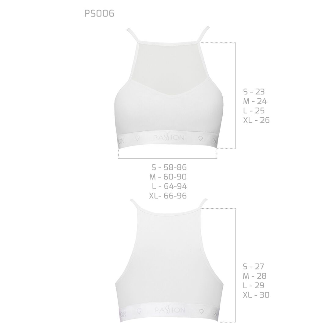 Спортивний топ з прозорою вставкою Passion PS006 TOP M, white