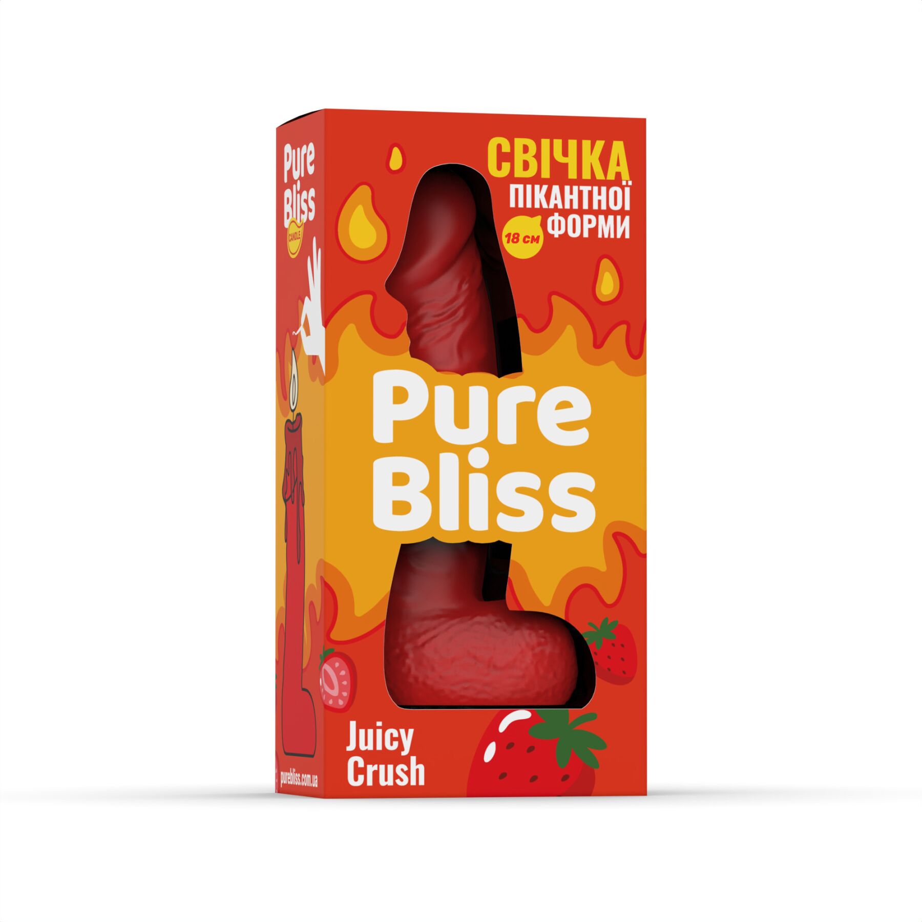 Ароматна свічка пікантної форми Pure Bliss Red Juicy Crush (Ягідний вибух) 18 см