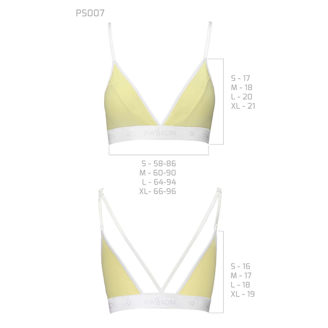 Спортивний топ з подвійними бретелями Passion PS007 TOP L, yellow