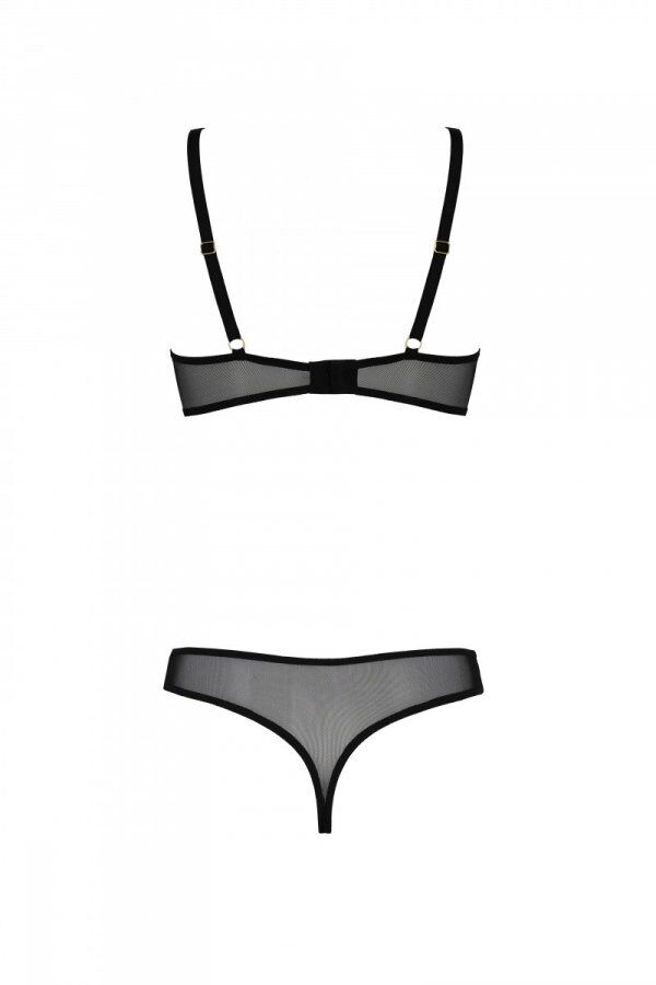 Еротичне боді Passion MARINA BODY, XXL/XXXL, black, з відкритими чашками