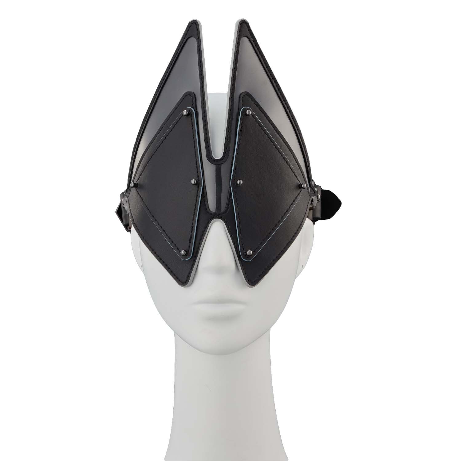 Маска на очі LOCKINK Vixen Blindfold, чорна, натуральна шкіра, регульований обсяг