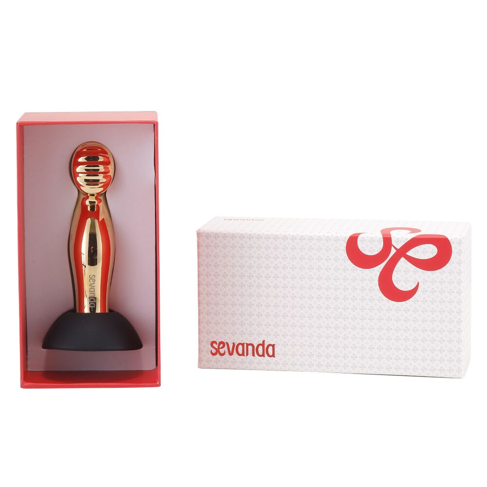 Вібромасажер простати LOCKINK SEVANDA Eros, золотистий, 10 режимів, пульт ДК, знімна присоска