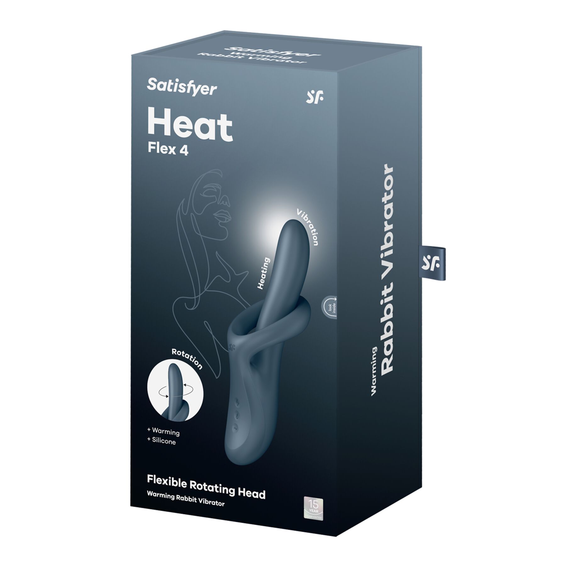 Вібратор з ротацією Satisfyer Heat Flex 4 Grey, підігрів до 39°C