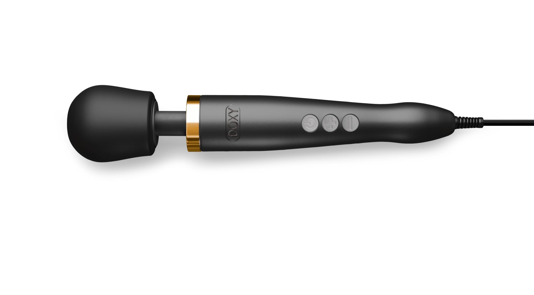 Преміальний вібромасажер DOXY Die Cast матово-чорний, з покриттям із 24-каратного золота