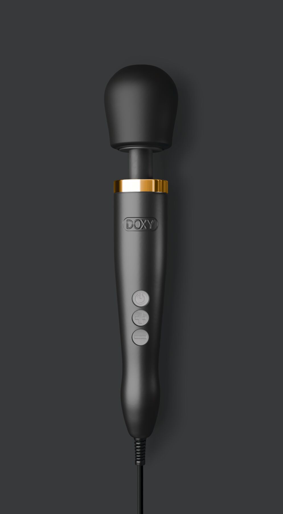 Преміальний вібромасажер DOXY Die Cast матово-чорний, з покриттям із 24-каратного золота
