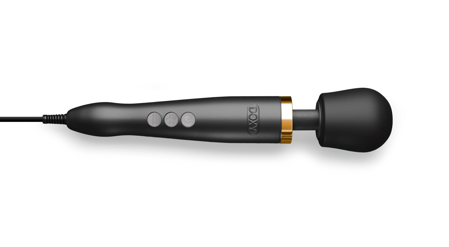 Преміальний вібромасажер DOXY Die Cast матово-чорний, з покриттям із 24-каратного золота