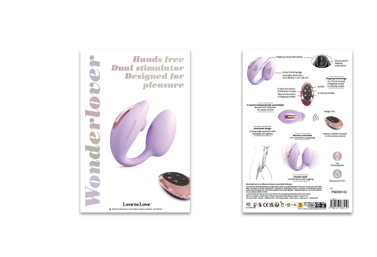 Віброяйце з вакуумною кліторальною стимуляцією Love To Love Wonderlover VIVA MAUVE