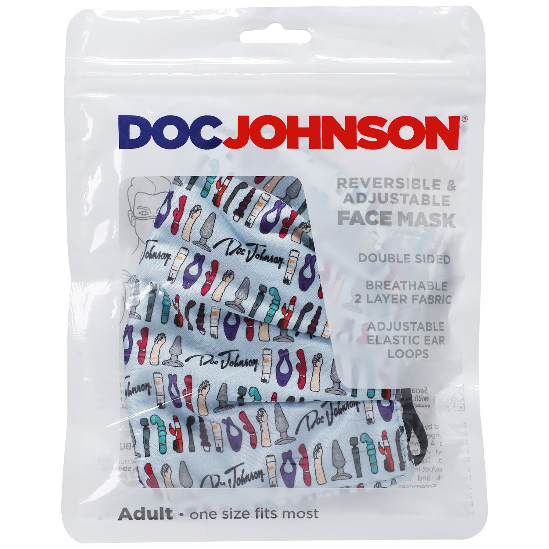 Двостороння маска Doc Johnson DJ Reversible and Adjustable face mask