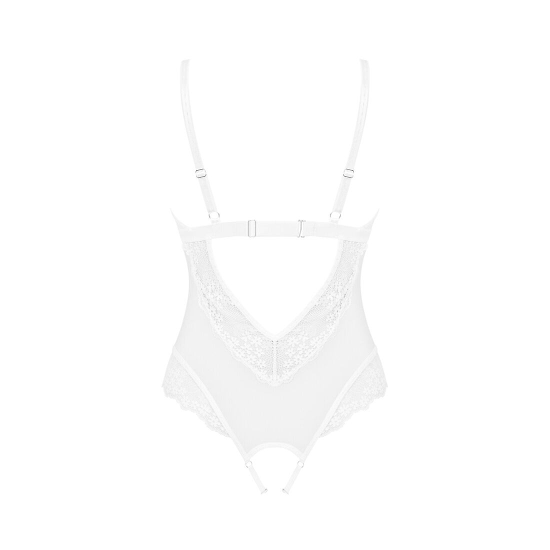 Еротичне напівпрозоре боді Obsessive Heavenlly crotchless teddy XL/2XL, з доступом