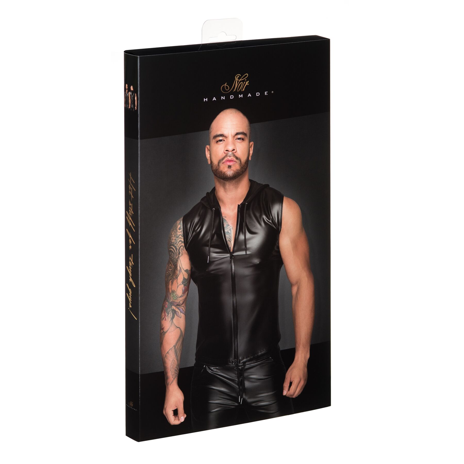 Чоловіча безрукавка з капюшоном Noir Handmade H062 Hooded Shirt, M, мокрий ефект