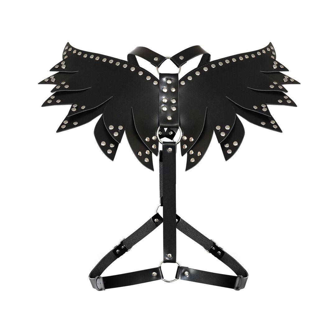 Жіноча портупея Art of Sex - Wings чорна L-2XL, екошкіра