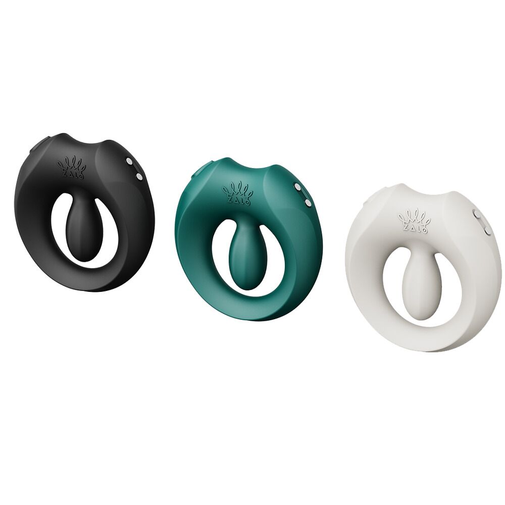 Ерекційне смарт-віброкільце Zalo Apis Ivory White, до 4 годин роботи, зарядний кейс