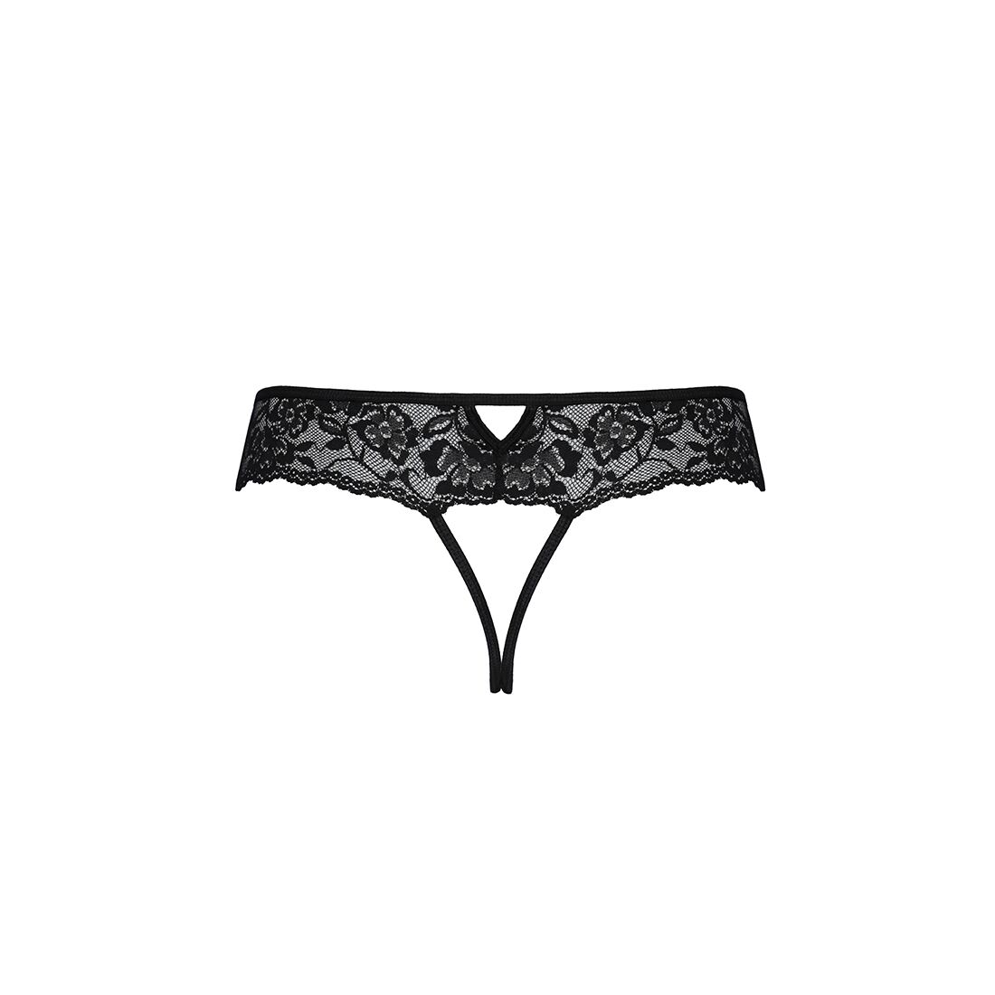 Мереживні стрінги з доступом Passion SENIA THONG L/XL, black