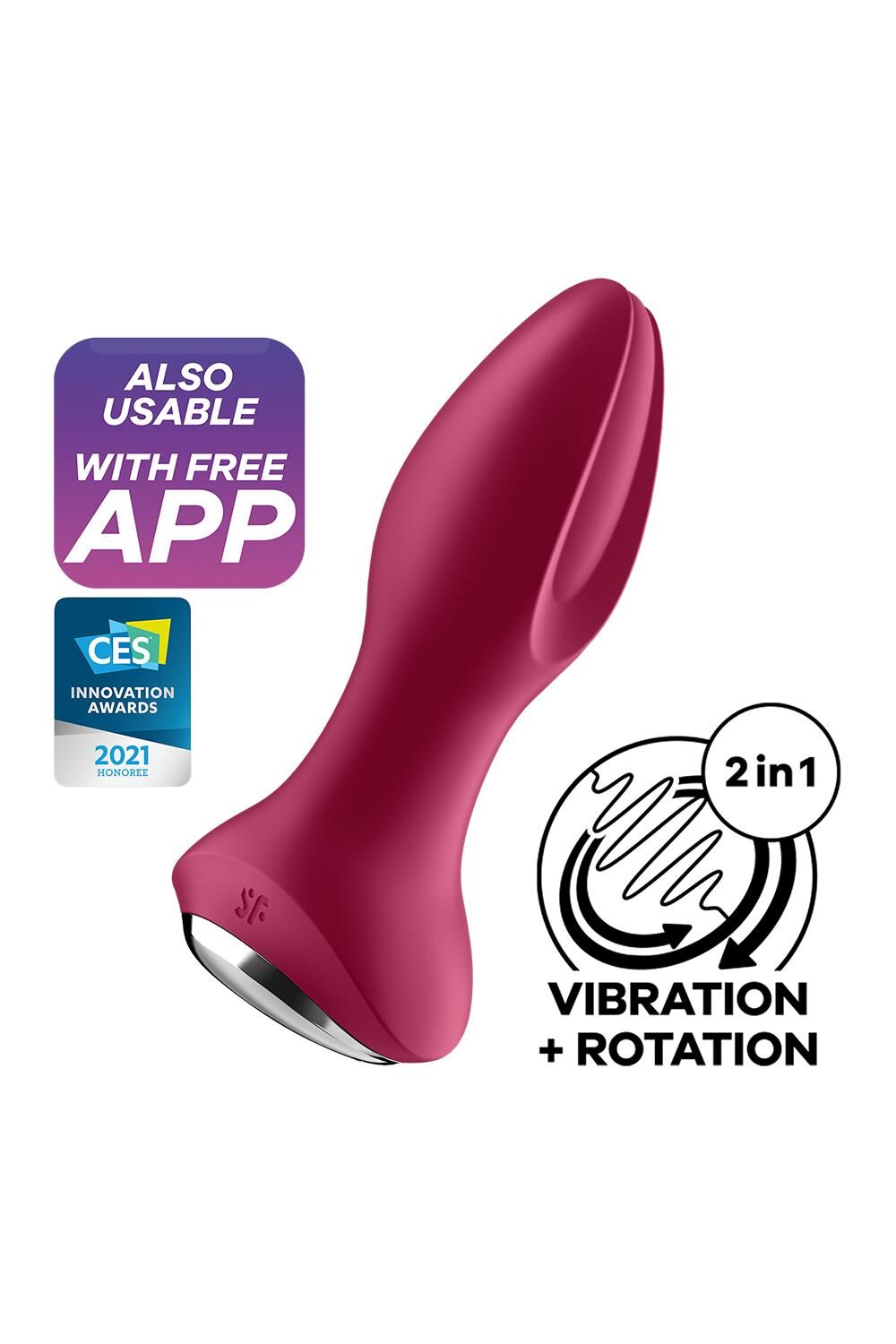 Анальна смарт-вібропробка із перлинним масажем Satisfyer Rotator Plug 2+ Violet