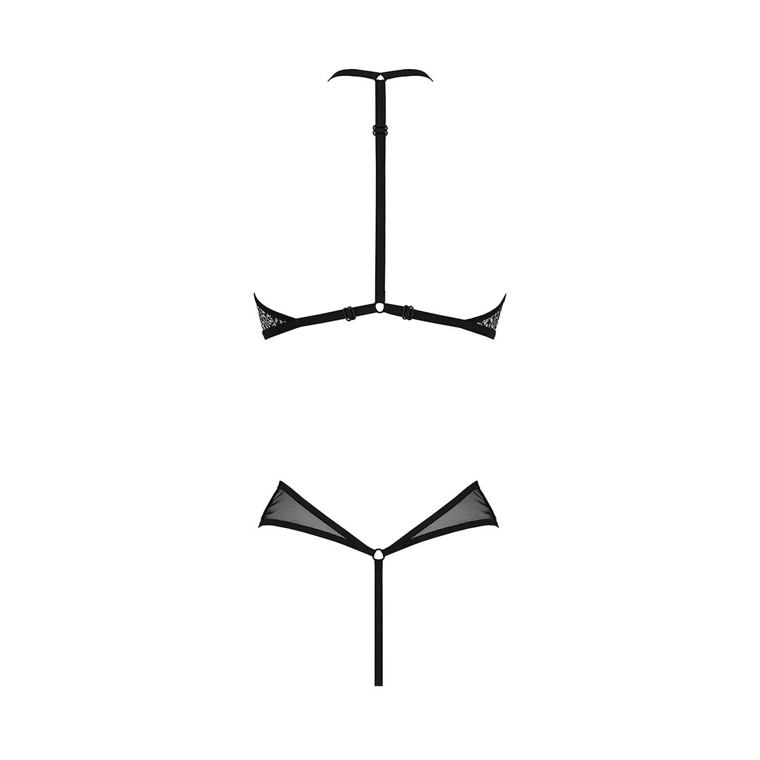 Сітчасте боді з мереживом на грудях Passion SATARA BODY XXL/XXXL black