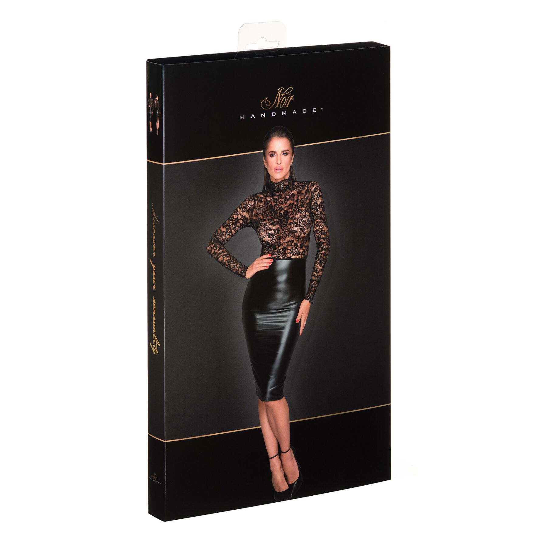 Сукня з мереживним топом Noir Handmade F228 Midi dress with soft lace top, L, мокрий ефект