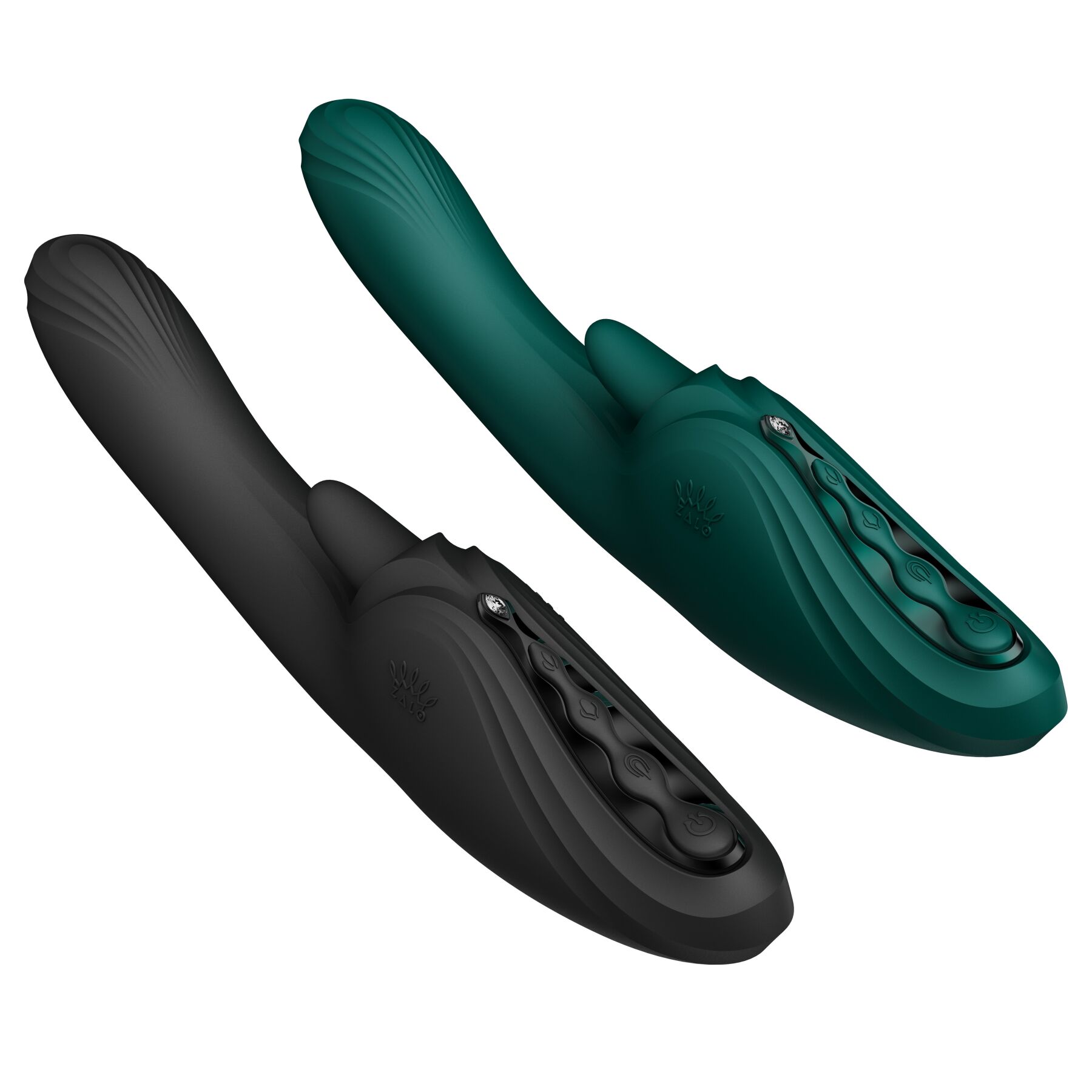 Смарт-вібратор Zalo Ares Turquoise Green, підігрів, 3 мотори, язичок для клітора, стимуляція точки G