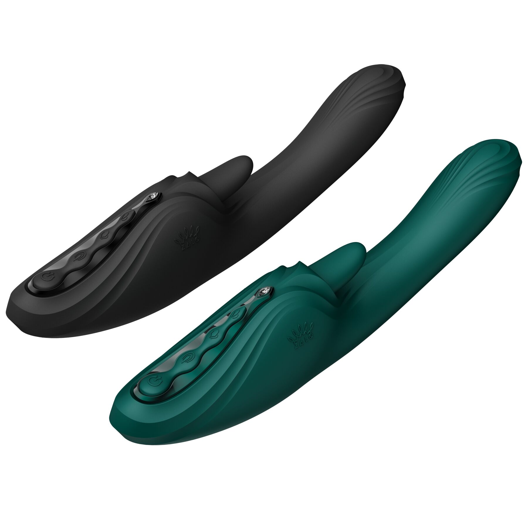 Смарт-вібратор Zalo Ares Turquoise Green, підігрів, 3 мотори, язичок для клітора, стимуляція точки G