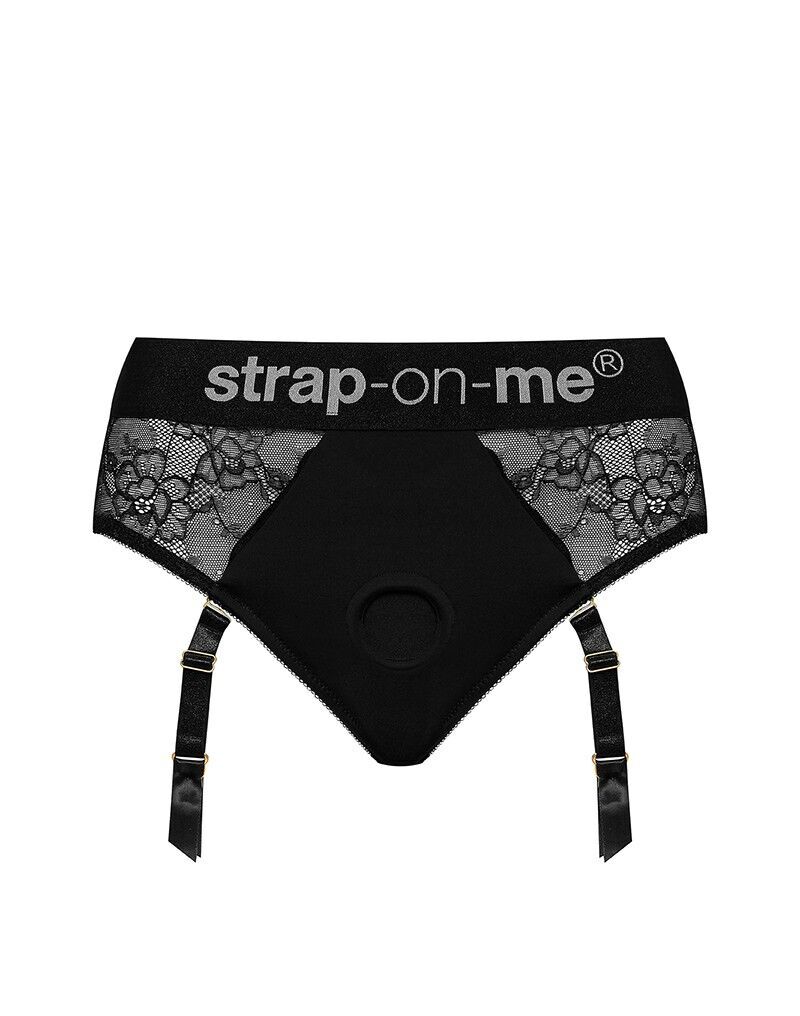 Мереживні труси для страпона з підв'язками для панчіх Strap-On-Me DIVA HARNESS - S