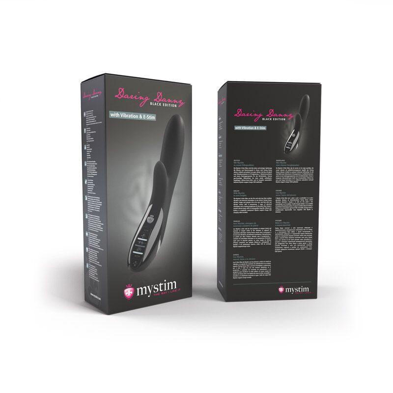 Вібратор-кролик з електростимуляцією Mystim Daring Danny eStim Black, міостимулятор