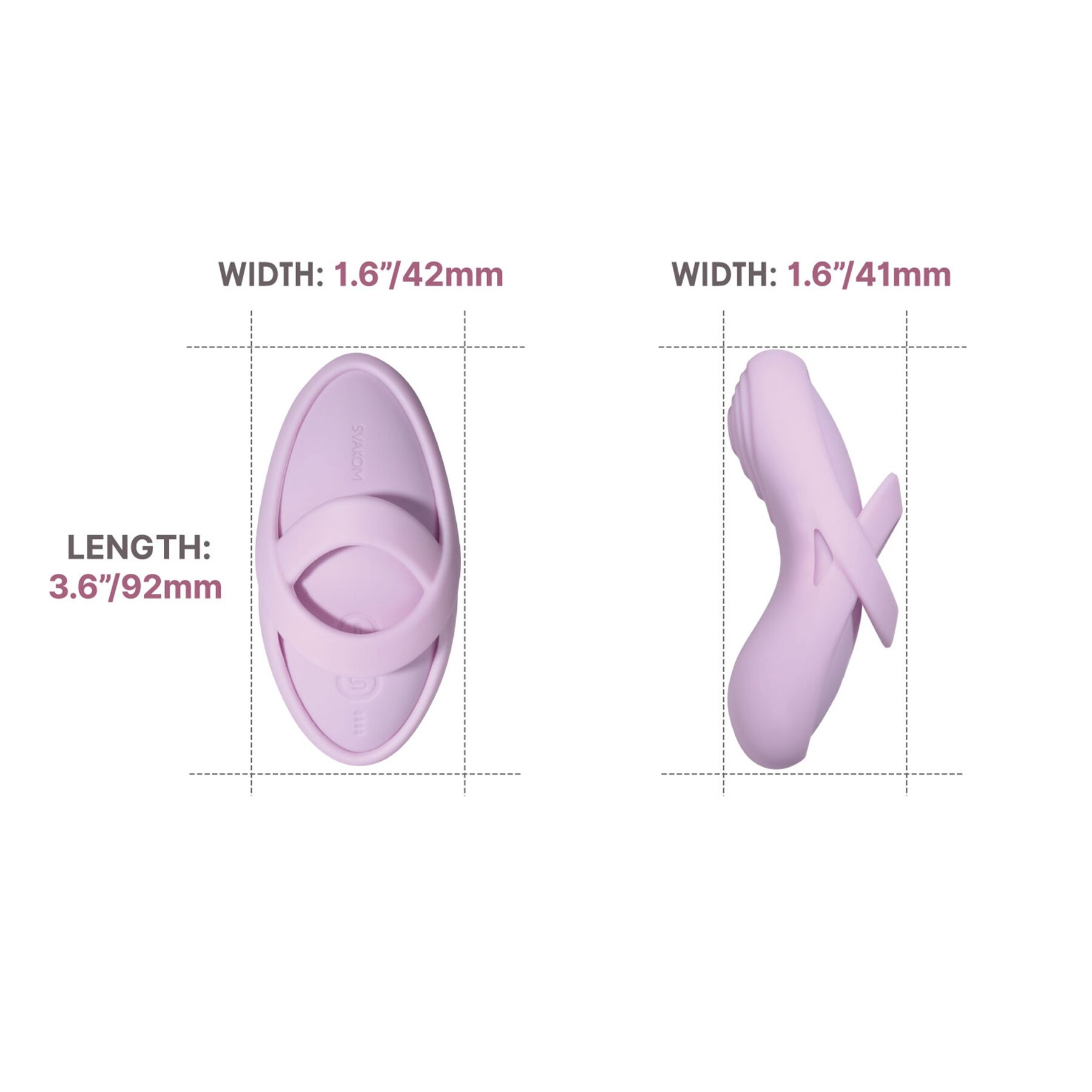 Смарт-вібратор для клітора Svakom Echo 2 Pink Lilac, підігрів до 38 °C, знімна насадка на палець