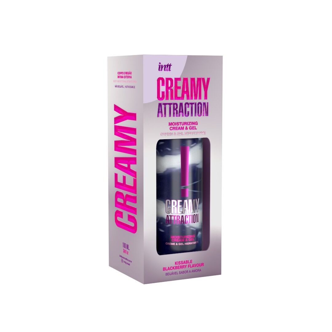Зволожувальний крем-гель 2в1 Intt Creamy Attraction Blackberry 100мл, смак ожини, унісекс