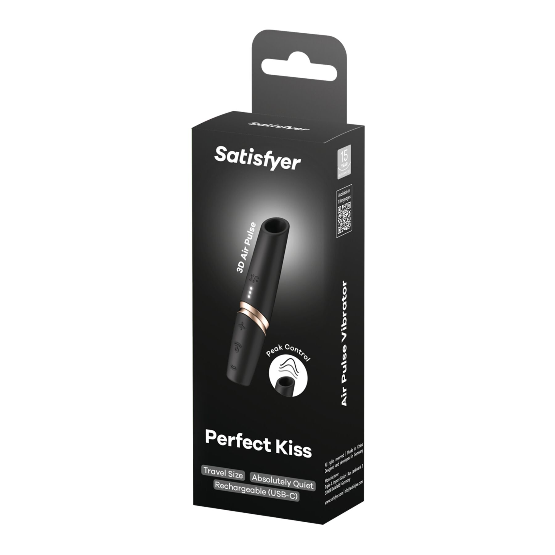 Вакуумний стимулятор Satisfyer Perfect Kiss, магнітна технологія 3D Air Pulse, 30 режимів роботи