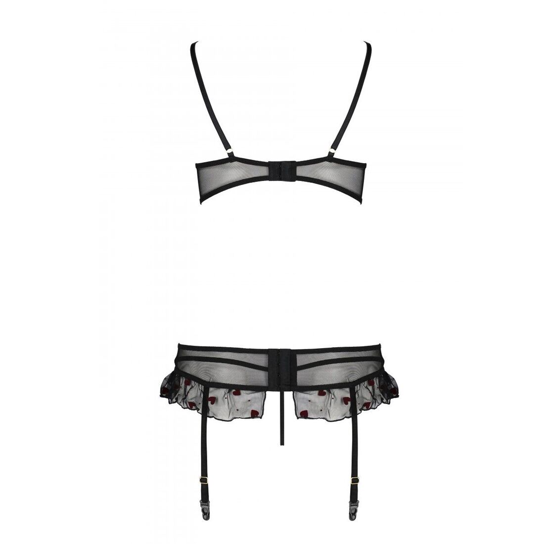 Сексуальний комплект з поясом для панчіх Passion LOVELIA SET XXL/XXXL, black