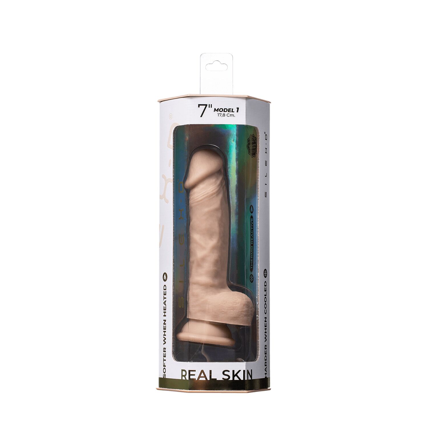 Фалоімітатор SilexD Johnny Real Skin Flesh MODEL 1, суперреалістичний, на присосці, діаметр 3,8 см